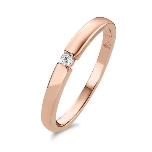 Bague solitaire Or rouge 14K Diamant 0.03 ct, w-si