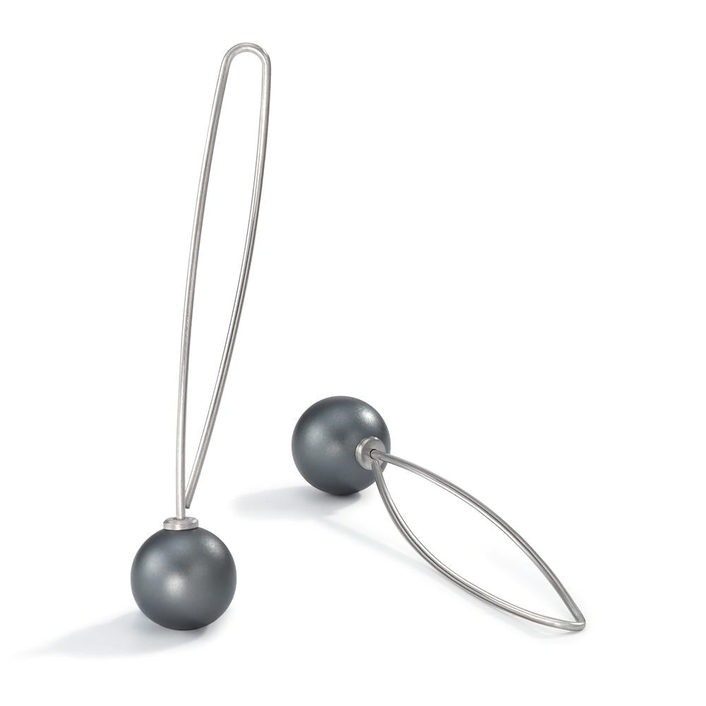 Drop Earrings Stainless steel, Aluminum Ø9 mm