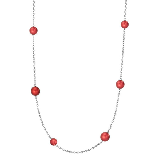 Halskette Candy aus Edelstahl mit Aluminium Pearls in Ruby Red