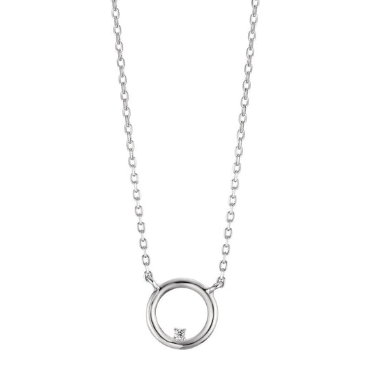 Collier Silber Zirkonia rhodiniert verstellbar