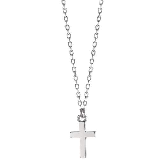 Collier Silber rhodiniert Kreuz verstellbar