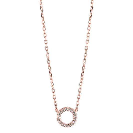 Collier Silber Zirkonia rosé vergoldet verstellbar