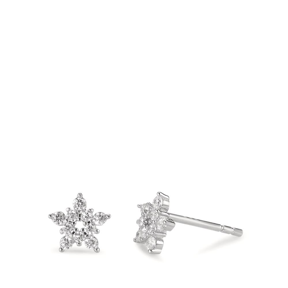 Pendientes Plata Circonita Rodio plateado estrella Ø6.5 mm