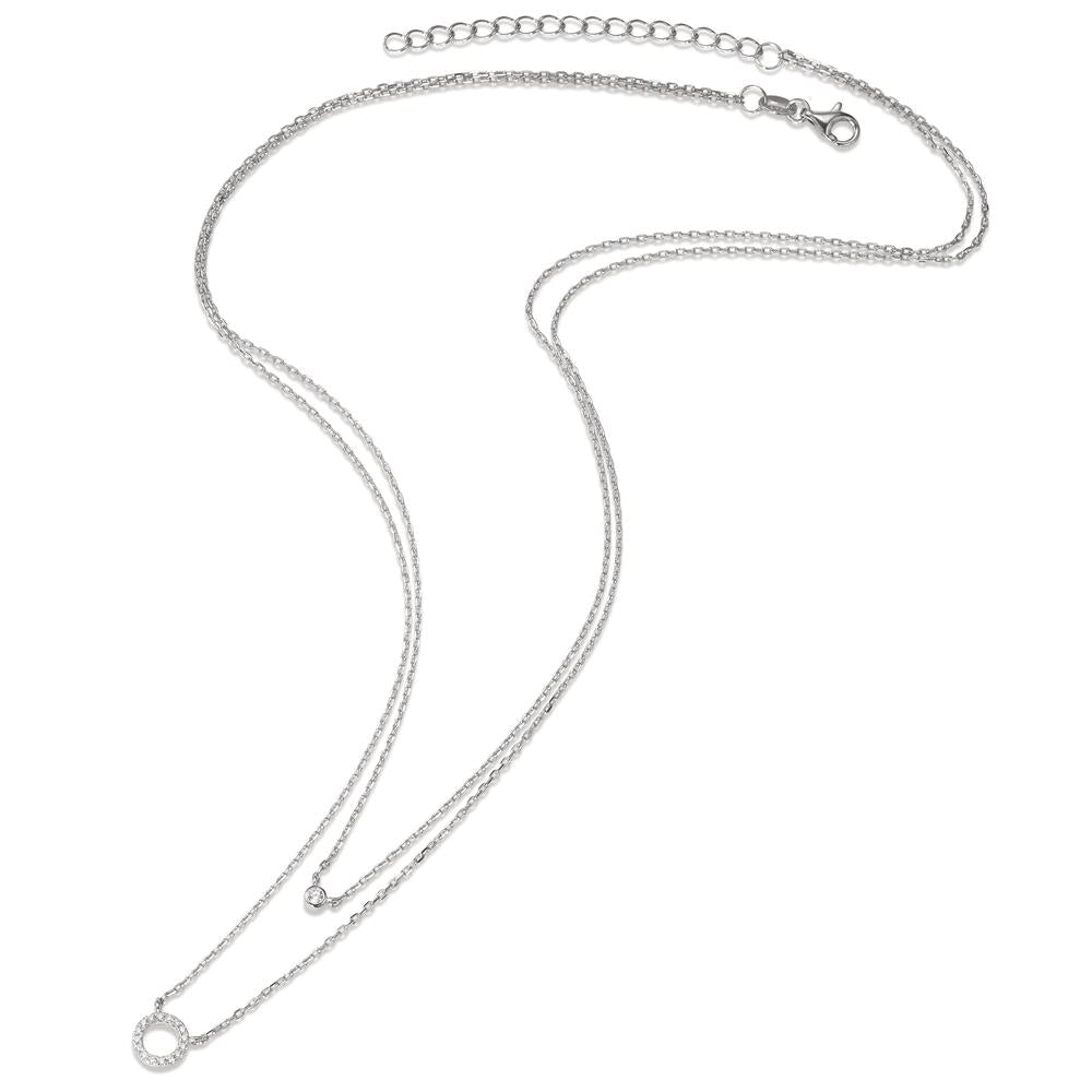 Collana Argento Zirconia rodiato 40-45 cm