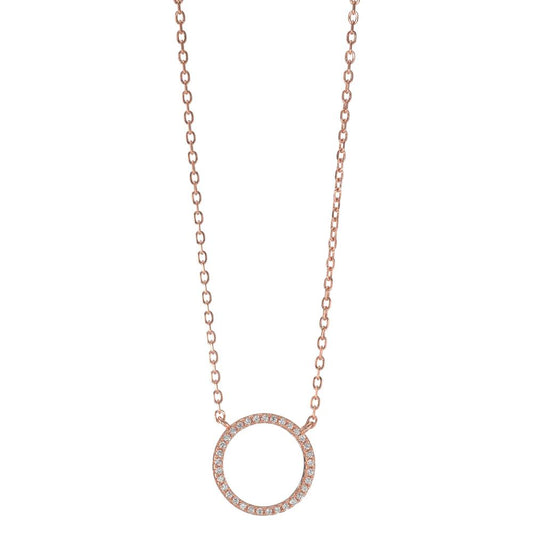 Collier Silber Zirkonia rosé vergoldet verstellbar Ø14 mm