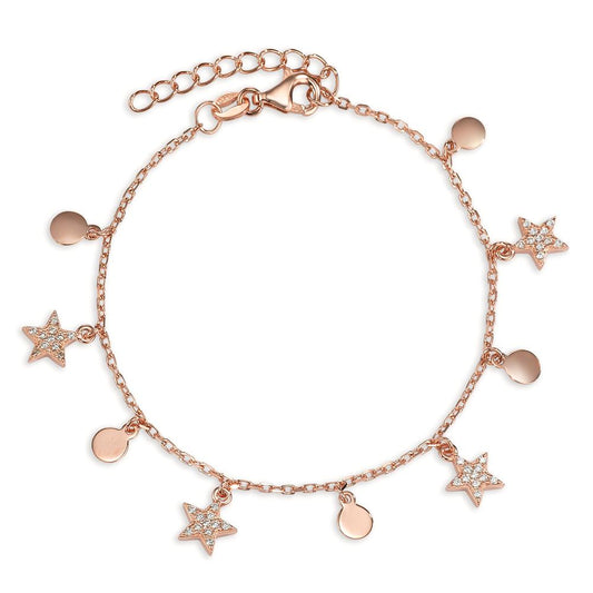 Armband Silber Zirkonia rosé vergoldet Stern verstellbar