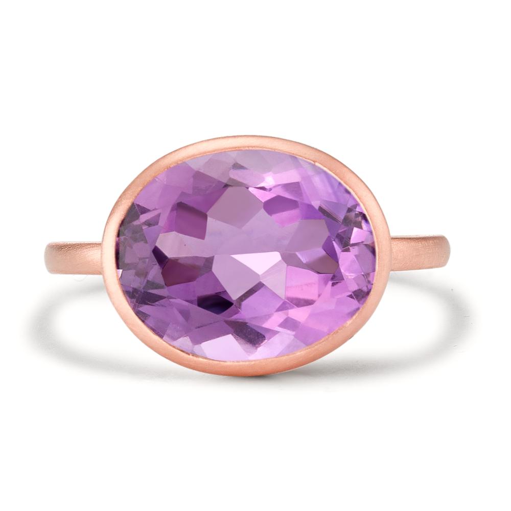 Fingerring Silber Amethyst rosé vergoldet