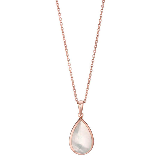 Collier Argent rosé Plaqué or nacre 42-45 cm