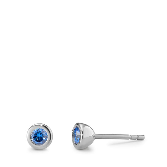 Ohrstecker Joy Edelstahl mit Sky Blue Zirkonia, Ø5mm