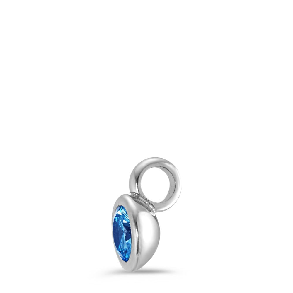 Charm-Anhänger Joy Edelstahl mit Sky Blue Zirkonia, Ø7mm