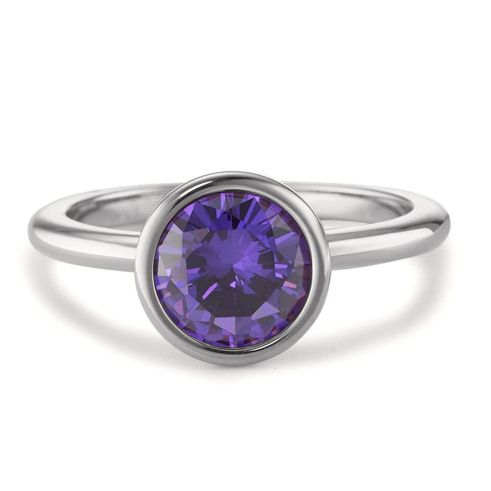 Fingerring Edelstahl Zirkonia violett Ø9.5 mm