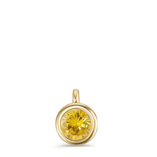 Charm-Anhänger Joy Gold aus Edelstahl mit Imperial Yellow Zirkonia, Ø7mm