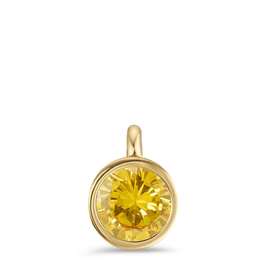 Charm-Anhänger Joy Gold aus Edelstahl mit Imperial Yellow Zirkonia, Ø9.5mm