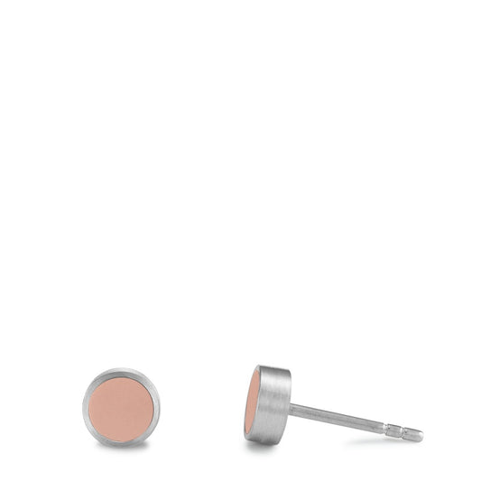 Ohrstecker Pura Edelstahl-Roségold sandmatt, Ø6,0mm