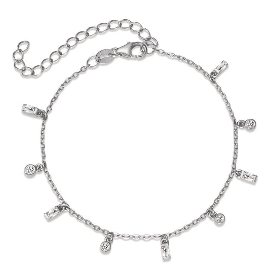 Armband Silber Zirkonia 9 Steine rhodiniert verstellbar