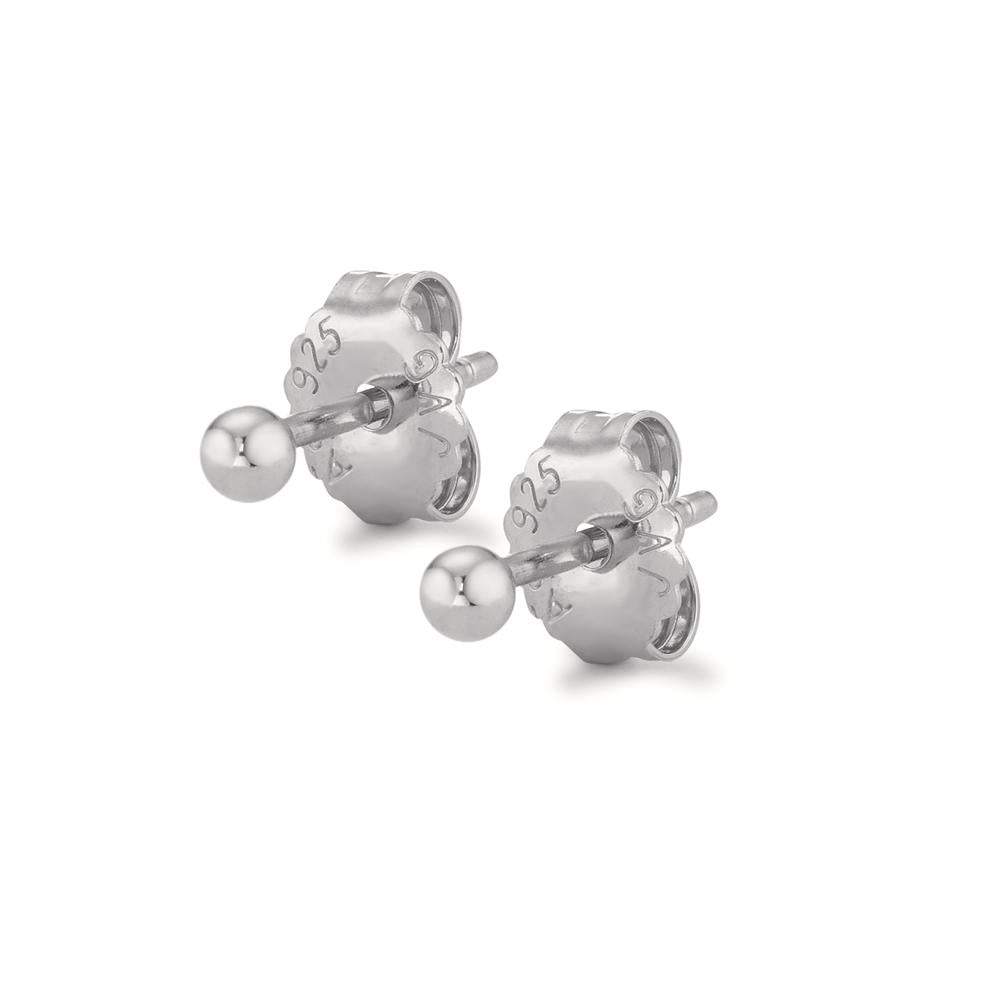 Stud earrings Silver Rhodium plated Ø2.5 mm