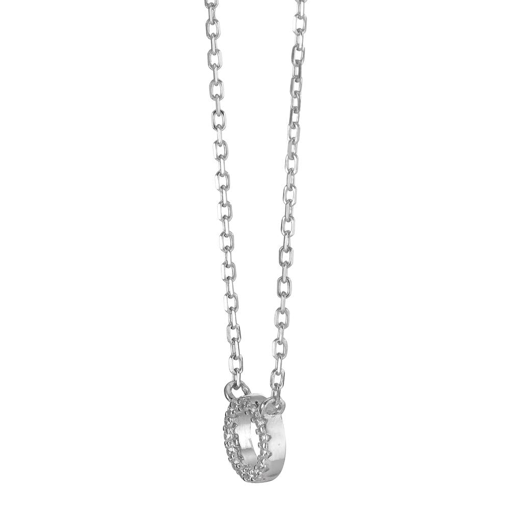 Collana Argento Zirconia rodiato 39-45 cm