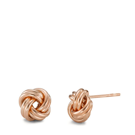 Stud earrings Silver Rose Gold plated Knot Ø10 mm