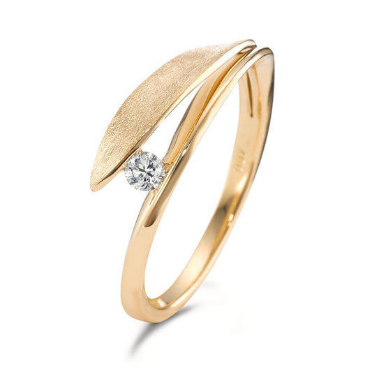 Anillo de dedo 750/oro amarillo de 18 quilates Diamante 0.07 ct, [Brillant], w-si