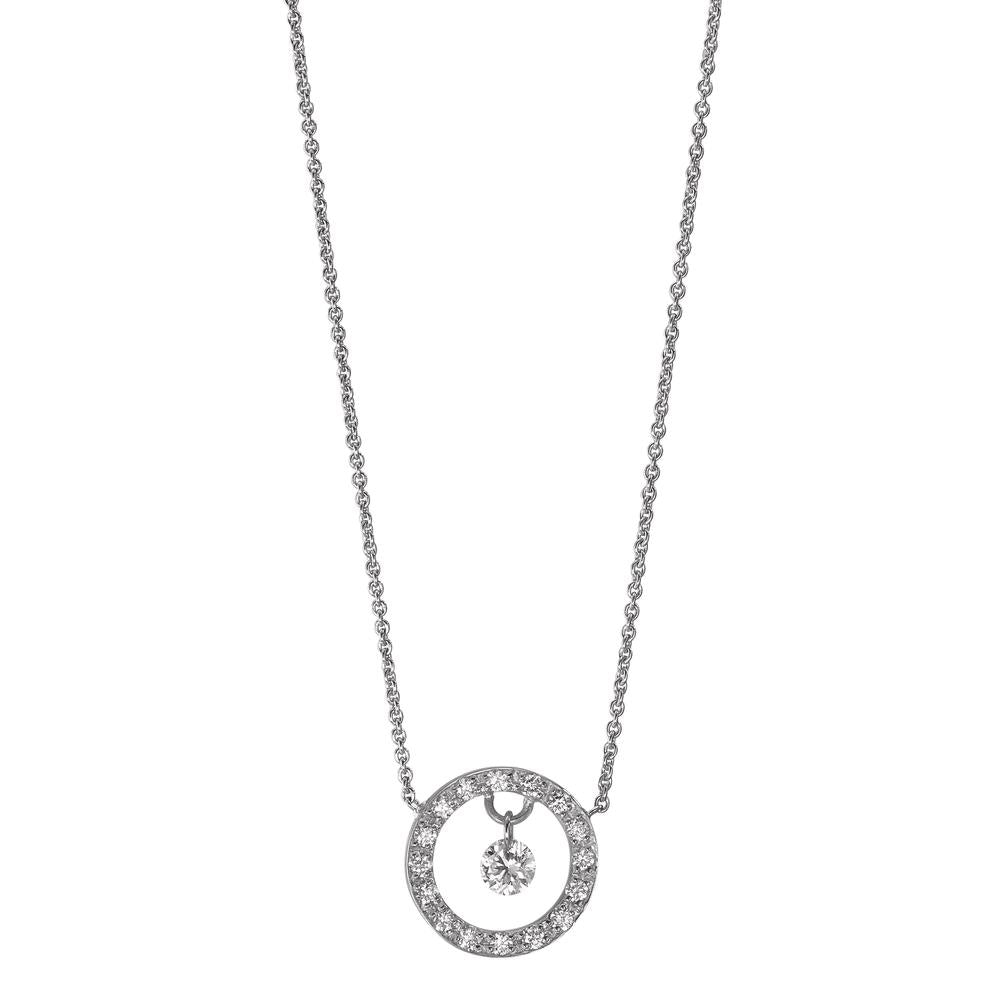 Collana Oro bianco 750/18 carati Diamante 0.14 ct, 17 pietra, w-si 40-42 cm