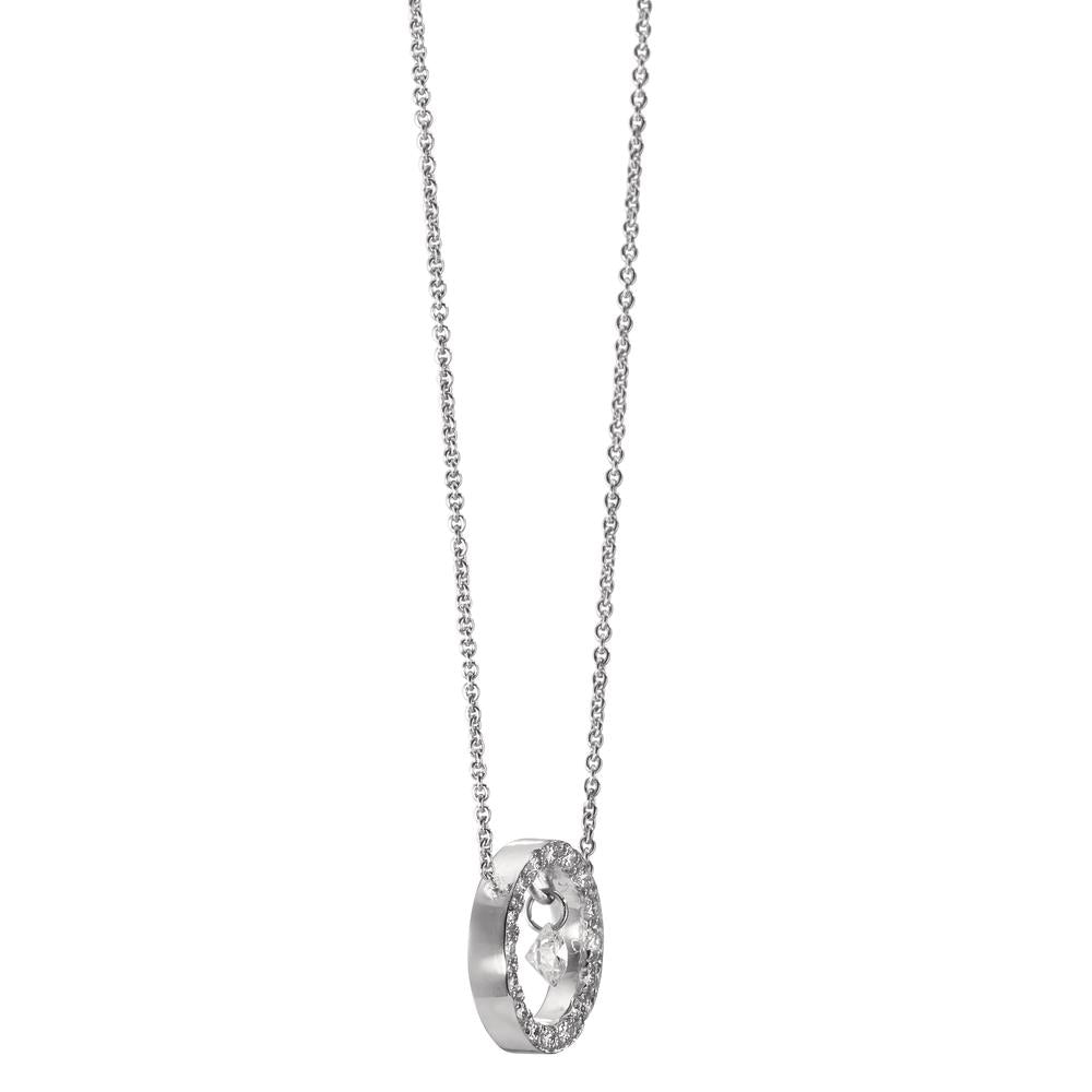 Collier 750/18 K Weissgold Diamant 0.14 ct, 17 Steine, w-si verstellbar