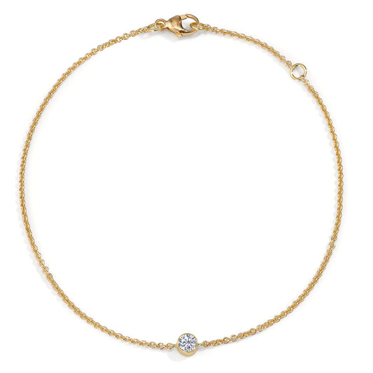 Bracelet Or jaune 18K Diamant 0.10 ct, w-si 16-18 cm