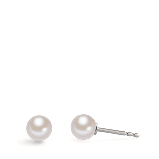 Orecchini a bottone Acciaio inossidabile Perla di conchiglia Ø6 mm