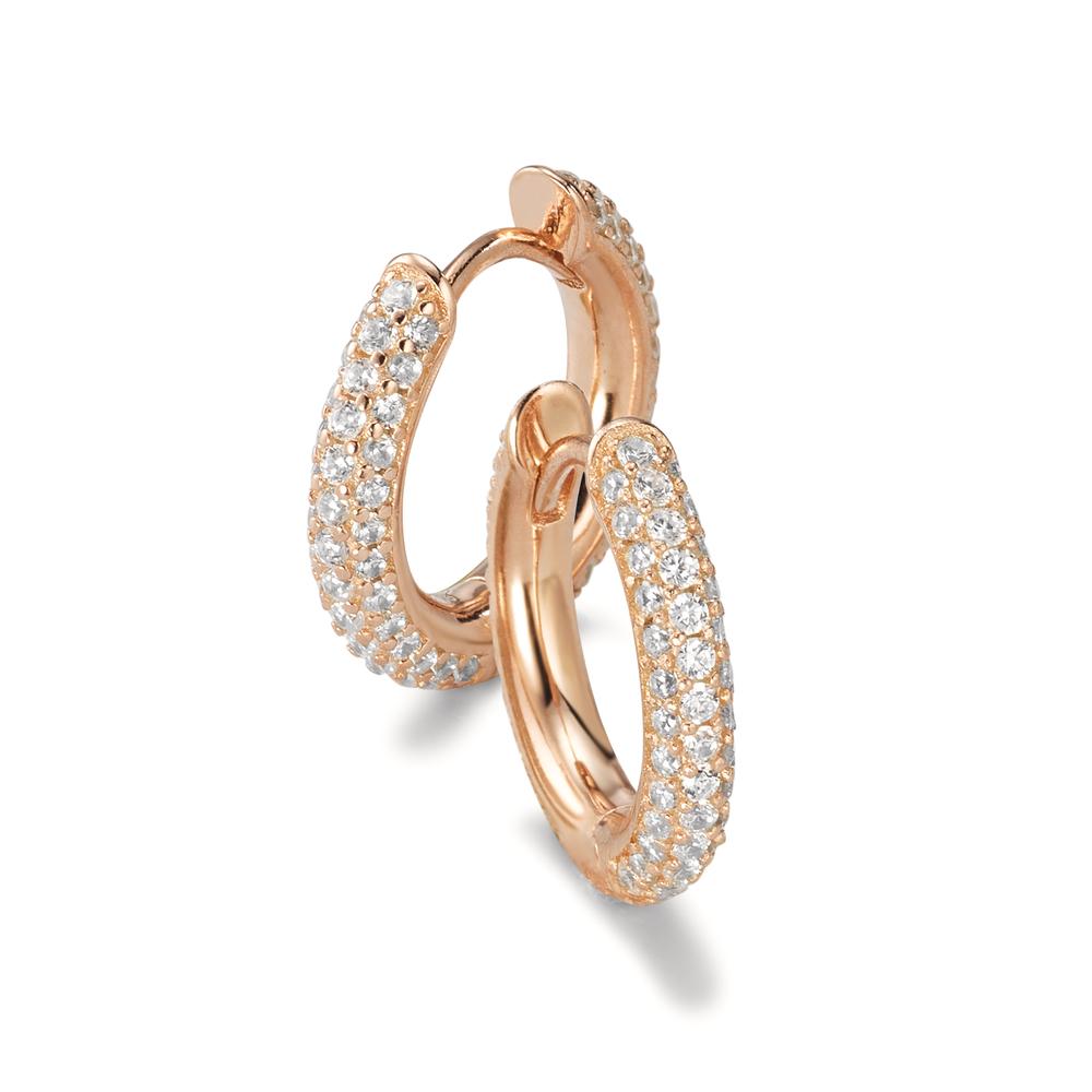 Hinged hoop Silver Zirconia Rose Gold plated