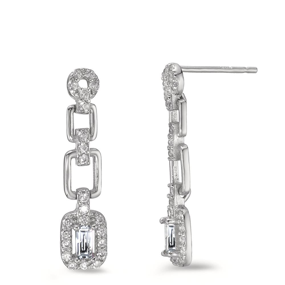 Drop Earrings Silver Zirconia Rhodium plated