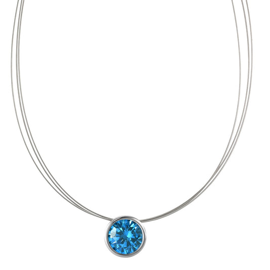 Halsreif Joy Edelstahl mit Sky Blue Zirkonia