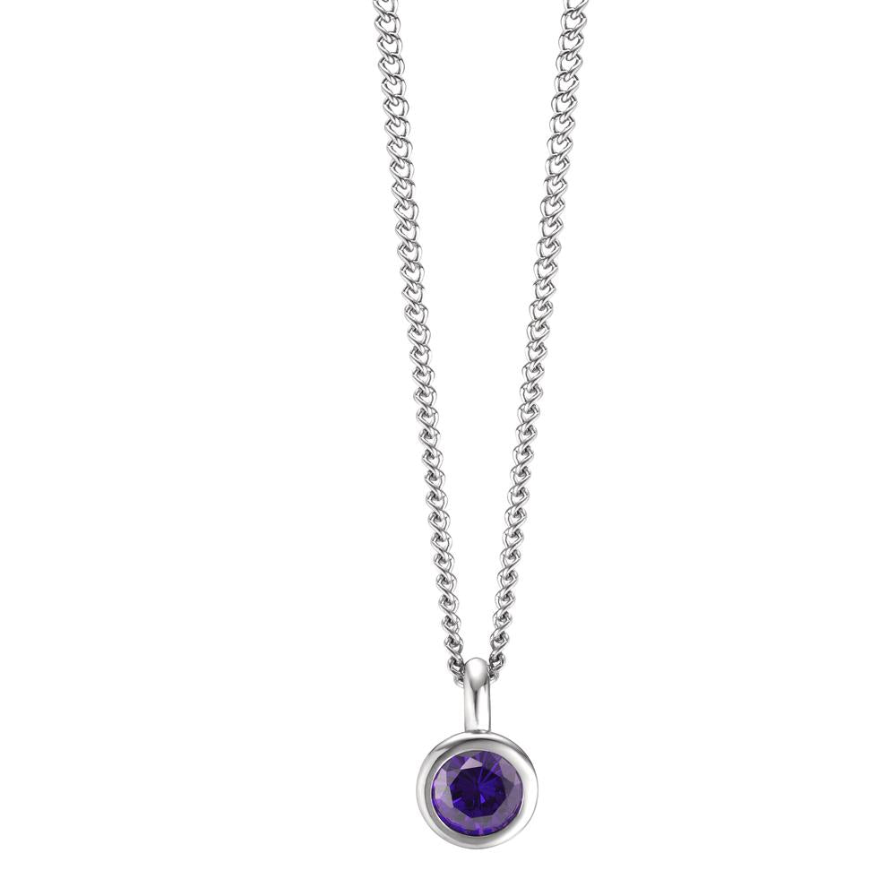 Halskette Joy Edelstahl mit Purple Rose Zirkonia