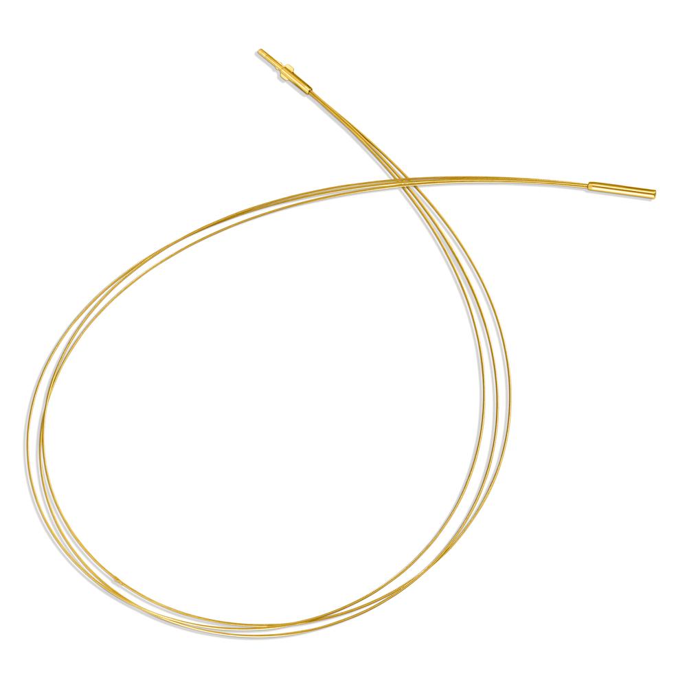 Seilcollier Aurely Gold aus Edelstahl 3-reihig mit Clipverschluss