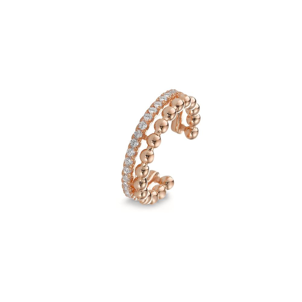 Clip per orecchio Argento Zirconia rosa dorato Ø14 mm