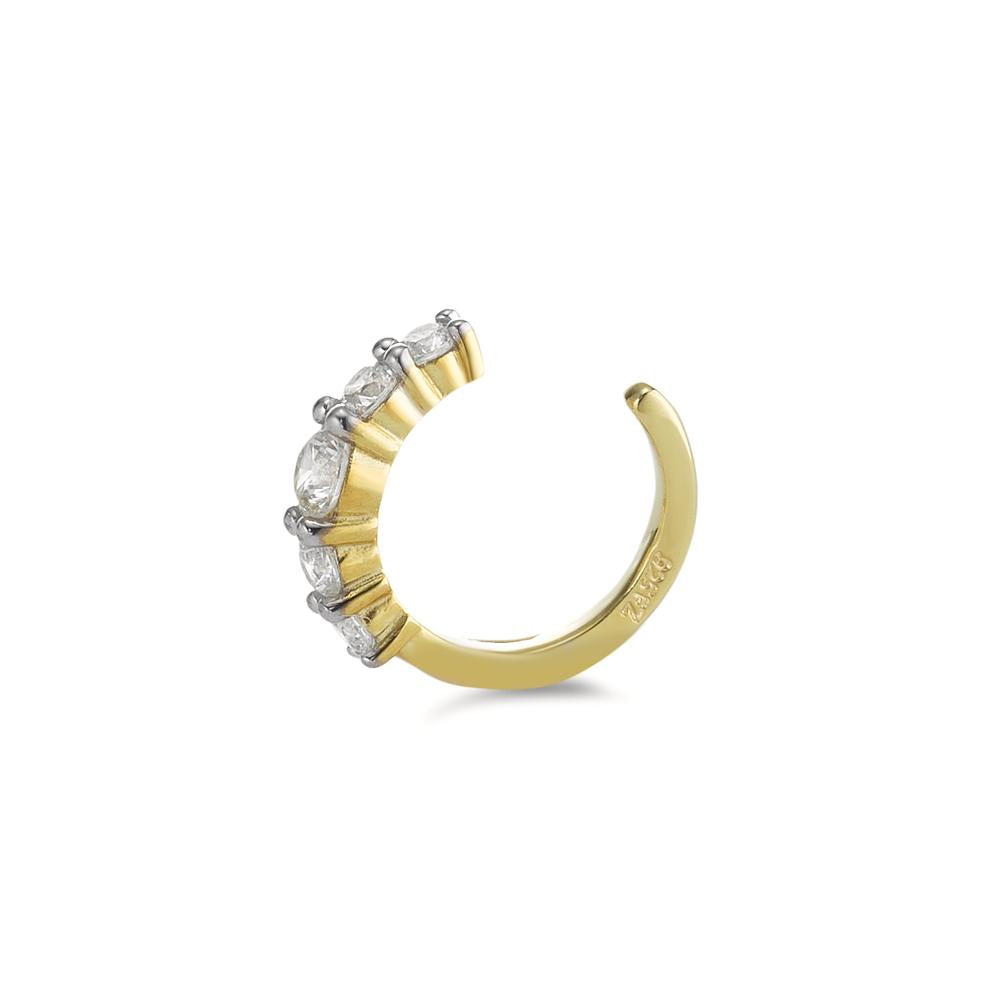 Clip per orecchio Argento Zirconia 5 pietra giallo dorato Ø12 mm