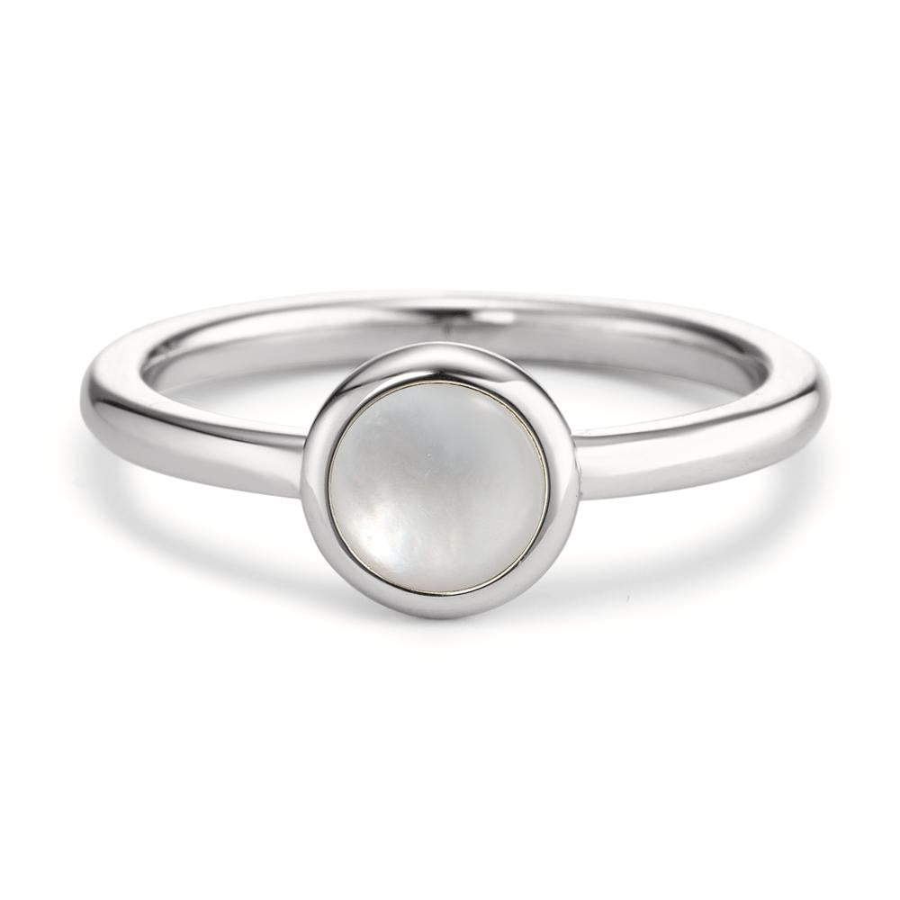 Ring Stainless steel Mother of pearl Ø8 mm