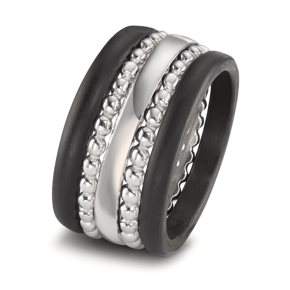 Stacking ring Silver Rhodium plated