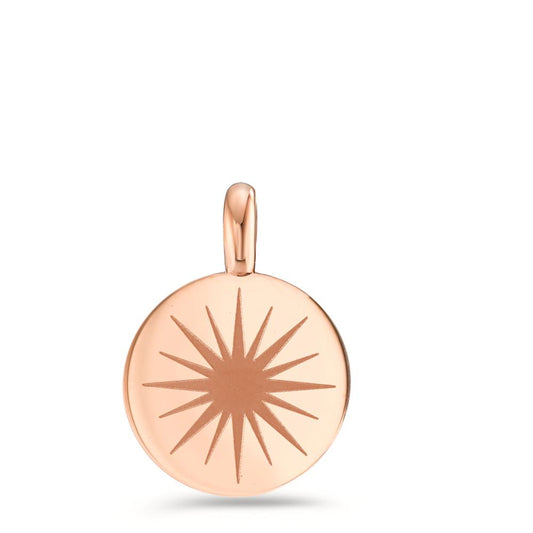 Charm-Anhänger Sonne Rosé aus Edelstahl glänzend Ø11 mm