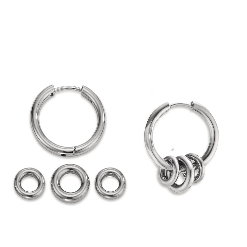 Creolen Set Loop Silver aus Edelstahl Ø21mm