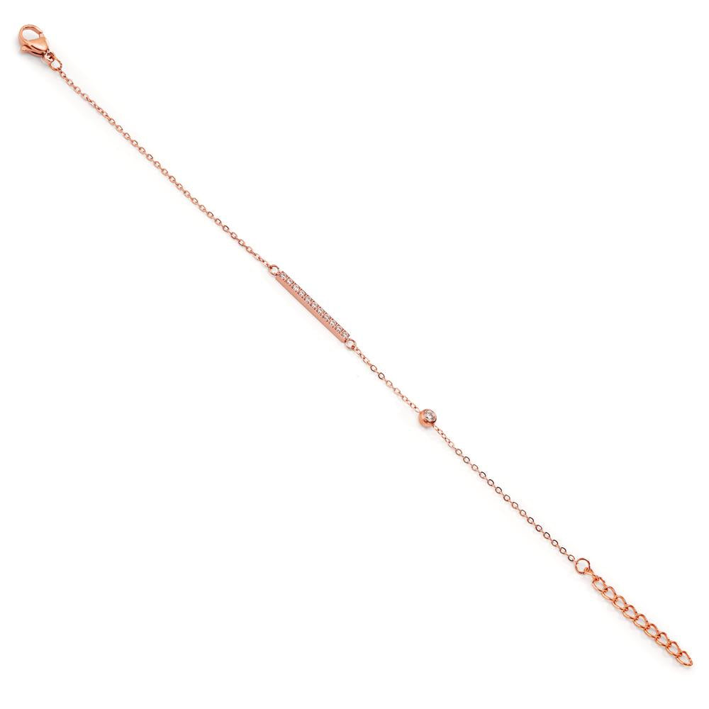 Armband Edelstahl Zirkonia 12 Steine rosé IP beschichtet verstellbar