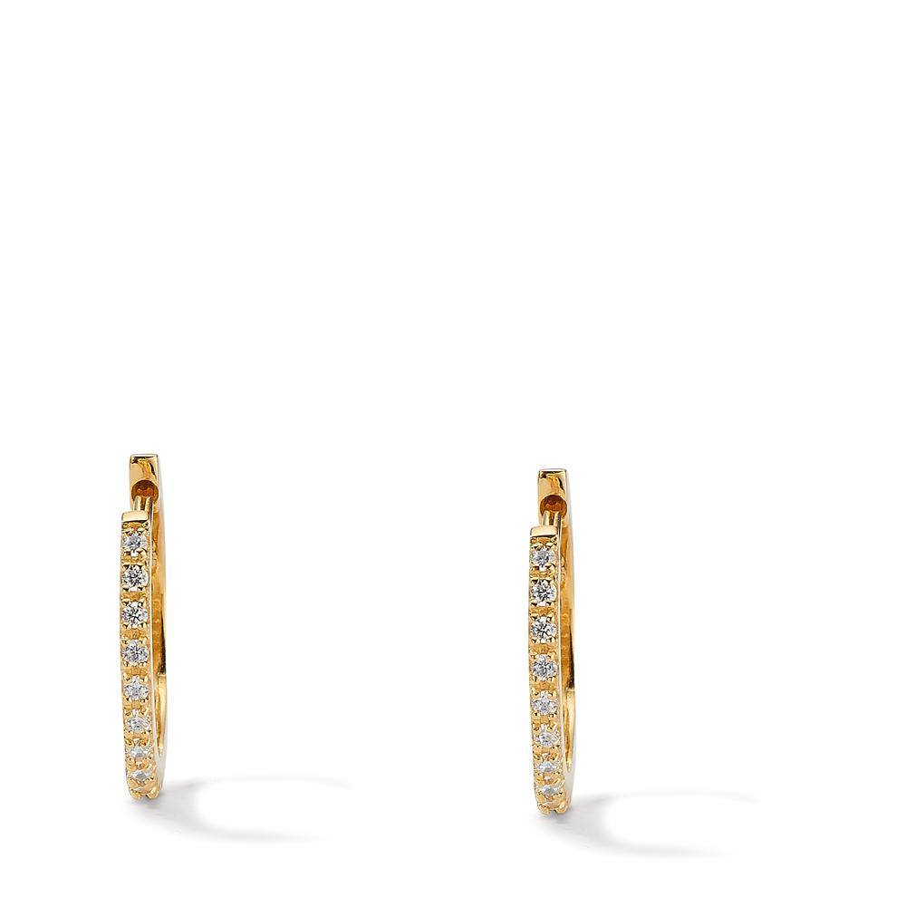 Hinged hoop Silver Zirconia 22 Stones Yellow Gold plated