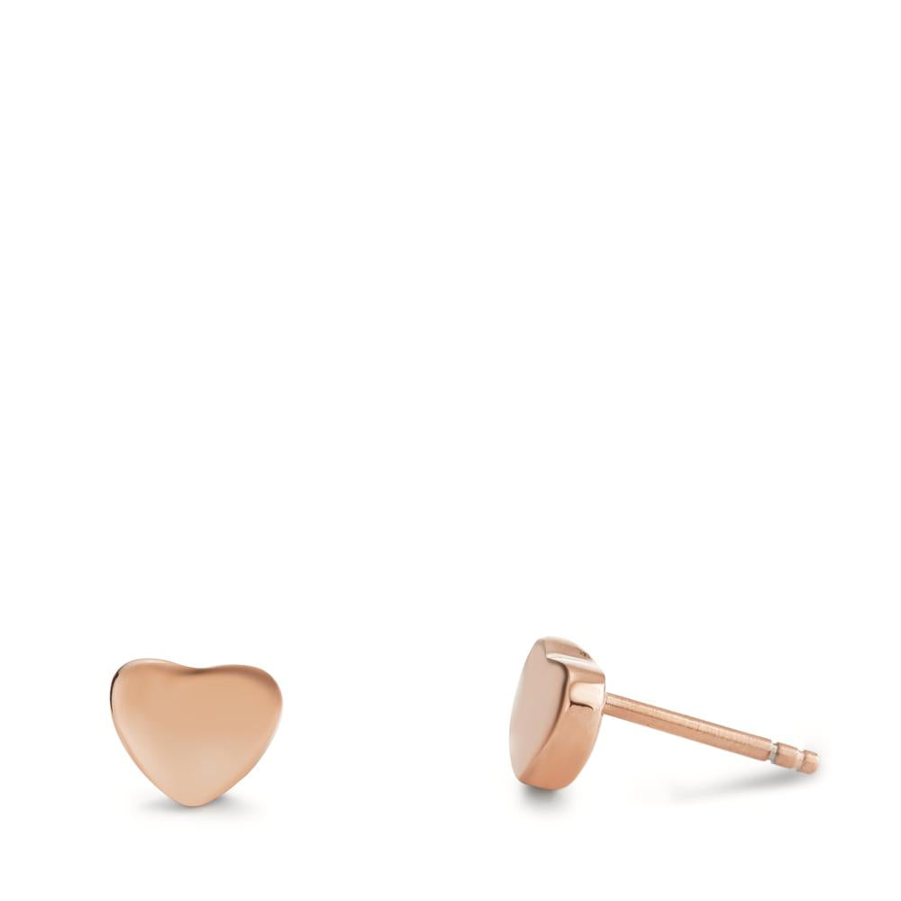 Clous d'oreilles Acier inoxydable rosé PVD Coeur Ø6 mm