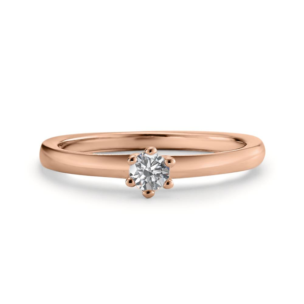 Bague solitaire Or rouge 18K Diamant 0.15 ct, w-si