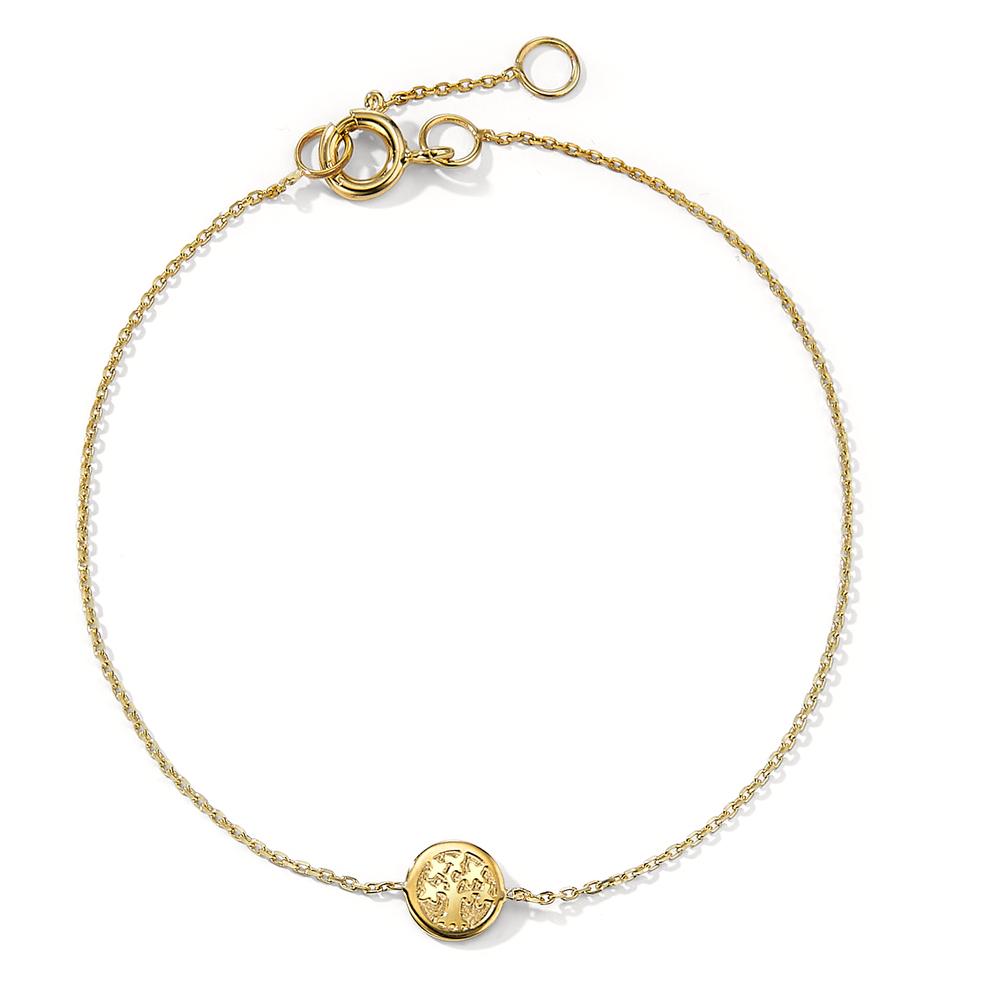 Armband 585/14 K Gelbgold Lebensbaum verstellbar