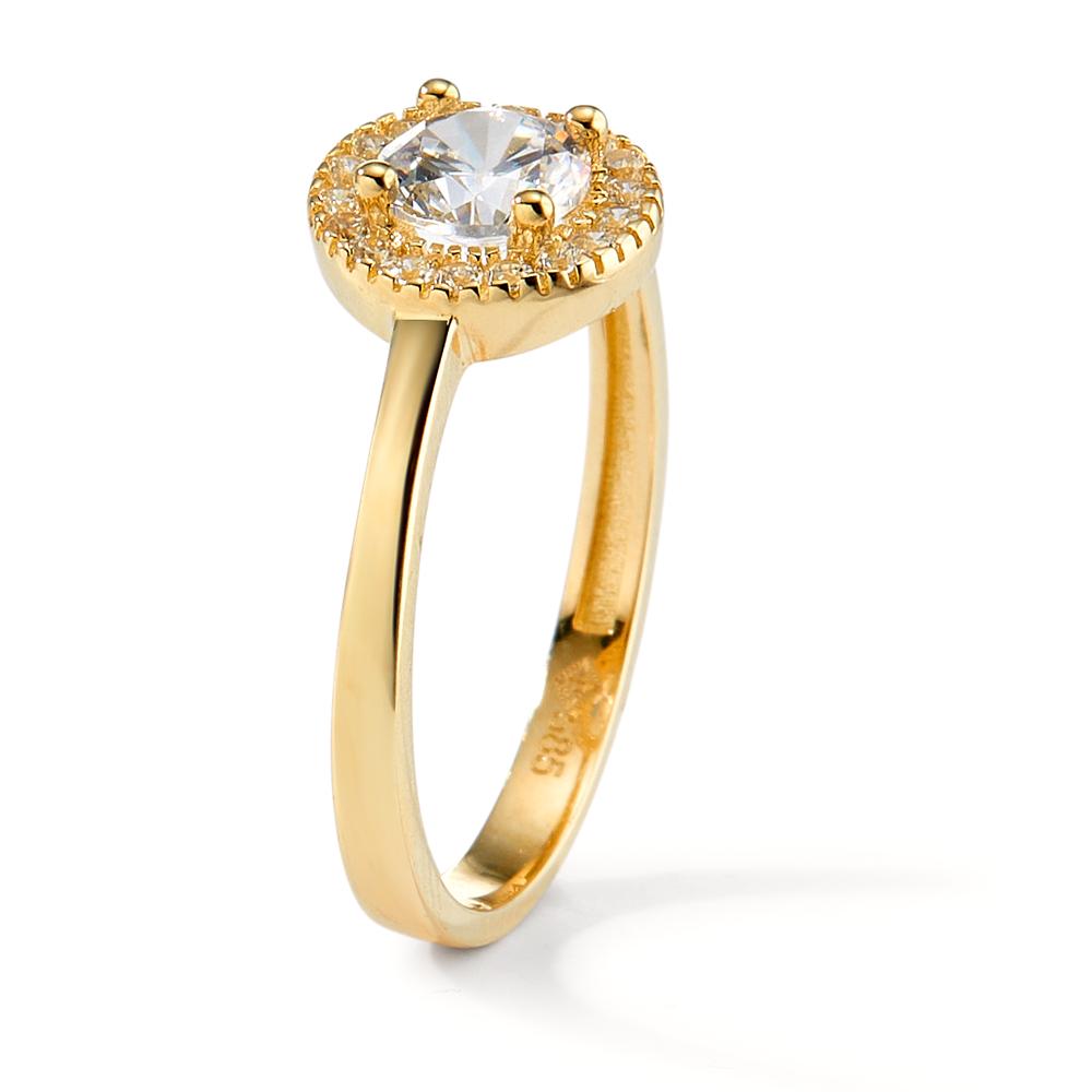 Fingerring 585/14 K Gelbgold Zirkonia Ø8 mm