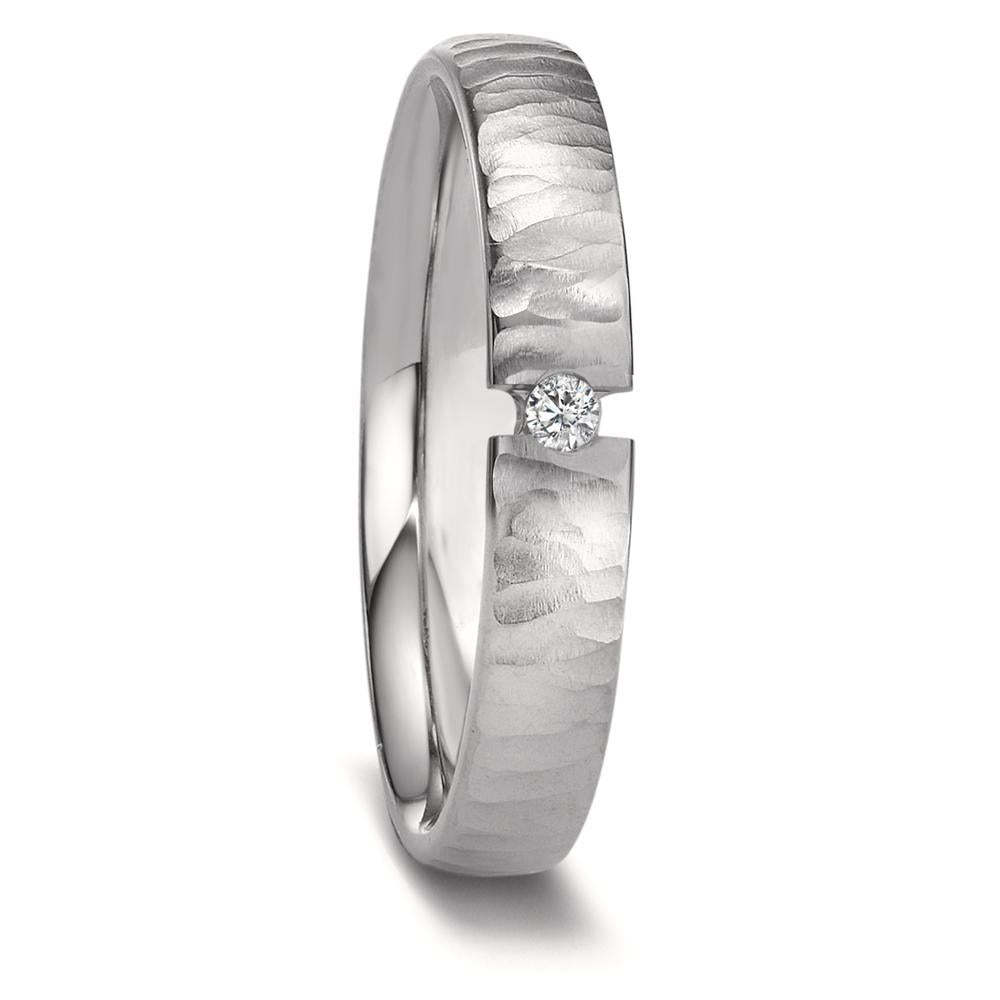 Partnerring Edelstahl Diamant 0.03 ct, w-si