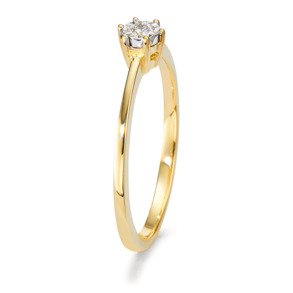 Fingerring 750/18 K Gelbgold Diamant 0.05 ct, w-si bicolor Ø4 mm