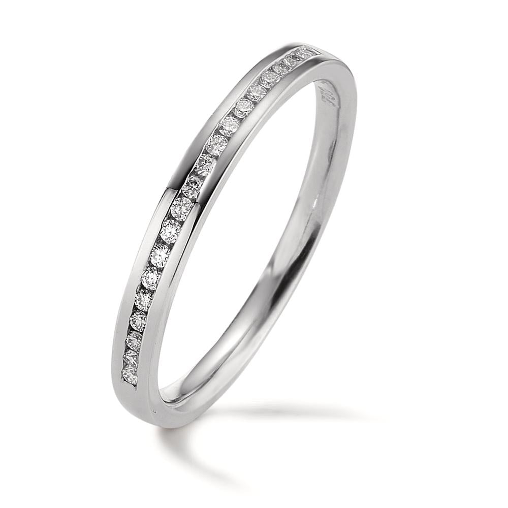 Bague d'éternité Or blanc 18K Diamant 0.09 ct, 19 Pierres, w-si