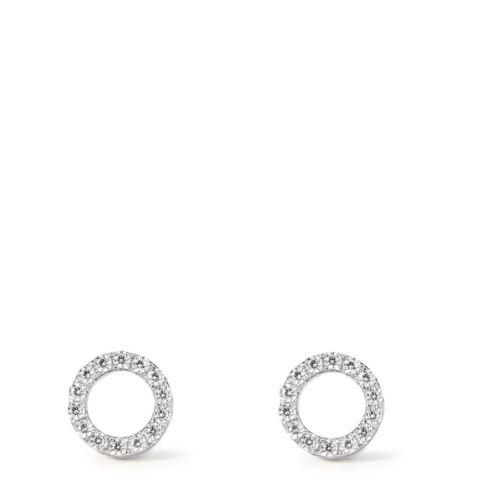 Stud earrings 9k White Gold Zirconia Ø6 mm