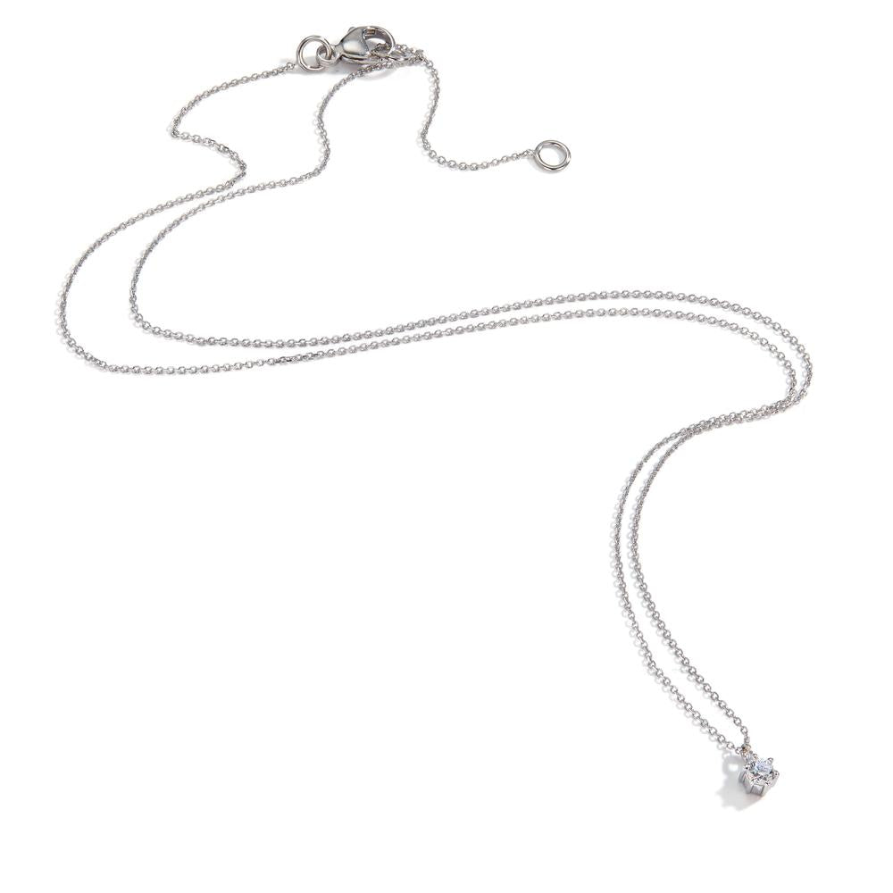 Necklace 9k White Gold Zirconia 42-45 cm