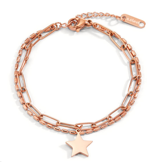 Armband Edelstahl rosé IP beschichtet Stern verstellbar